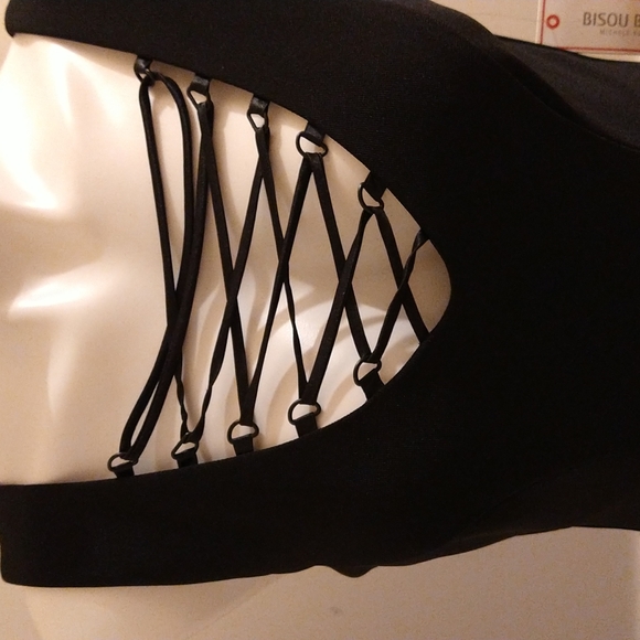 NWT Bisou Bisou black laced neckline dress Sz 4 - Picture 4 of 11